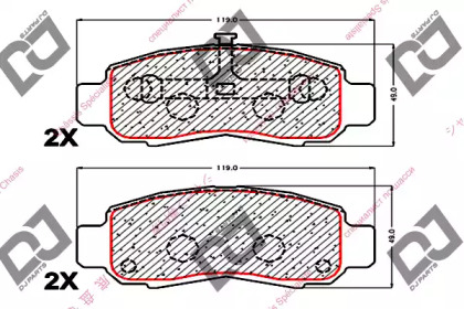 Комплект тормозных колодок DJ PARTS BP1766